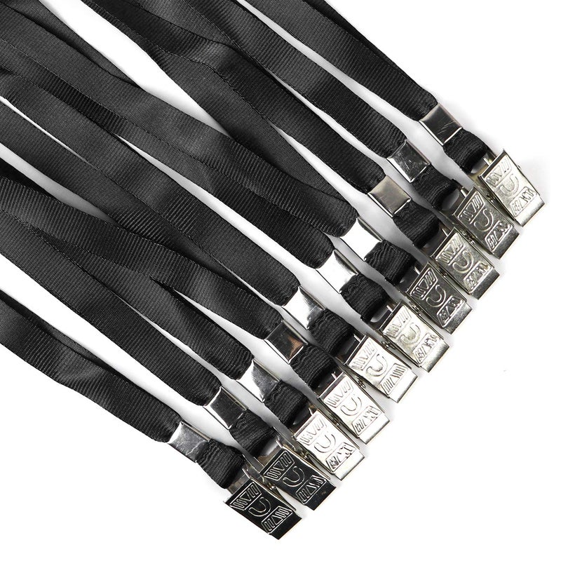 Ollain Lanyards for Id Badges Nylon Neck Flat Cruise Lanyard Bulldog Clips Durably Lanyards for Men Women Office ID Name Tags and Badge Holders (Black, 100 Pack) - Image 4